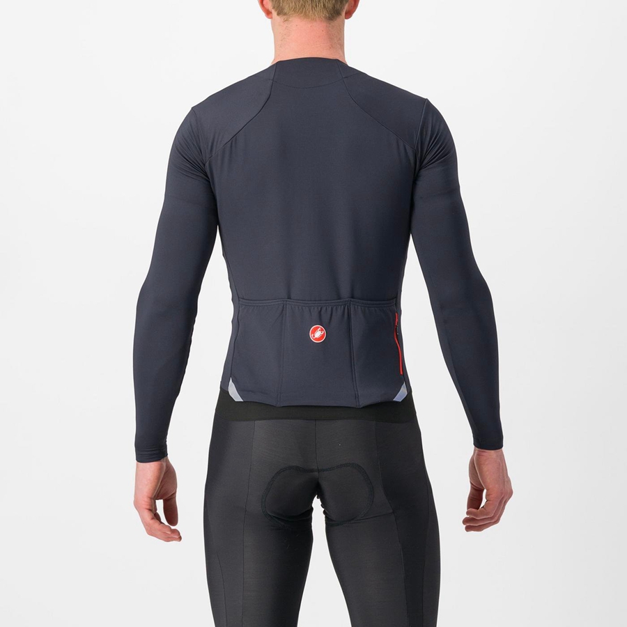 Black Men Castelli FLY LS Jersey | 367584-BVQ