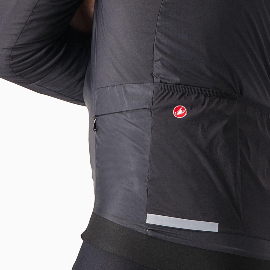 Black Men Castelli FLY THERMAL Jackets | 891453-QLR