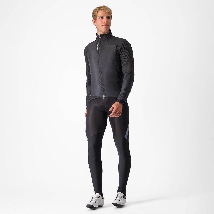 Black Men Castelli FLY THERMAL Jackets | 891453-QLR