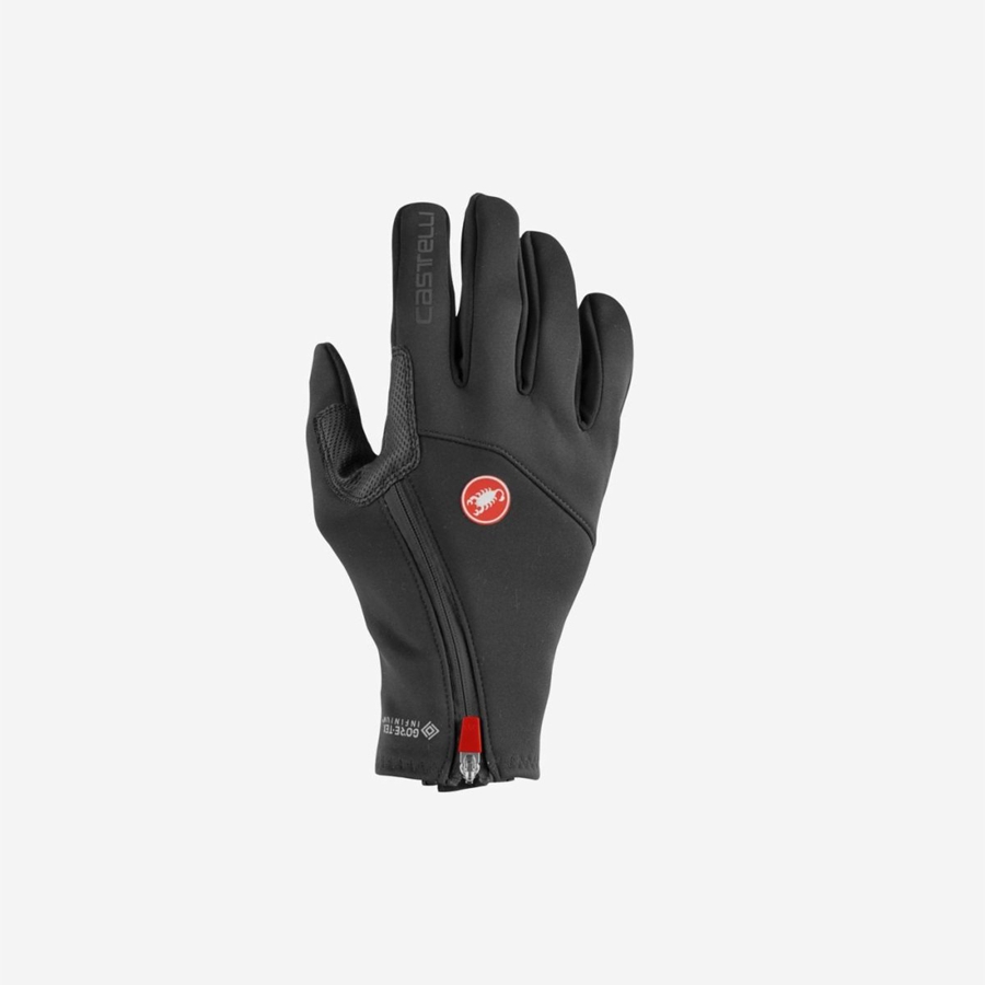 Black Men Castelli MORTIROLO Gloves | 156029-KZJ