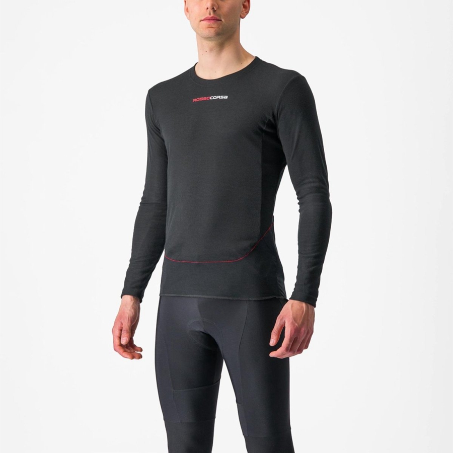 Black Men Castelli PROSECCO TECH LONG SLEEVE Base Layer | 832164-NXJ