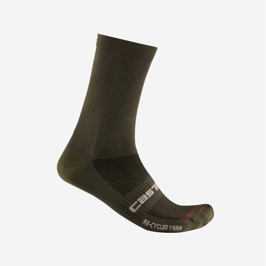 Black Men Castelli RE-CYCLE THERMAL 18 Socks | 856294-HDP