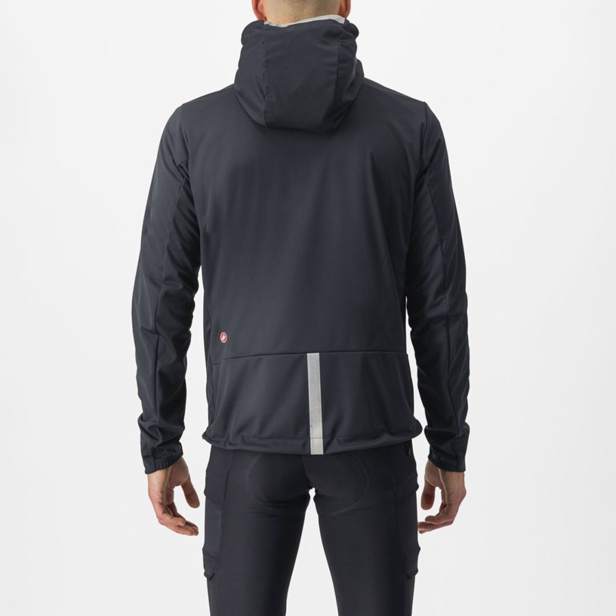 Black Men Castelli TRAIL HOODIE Jackets | 507861-MHA