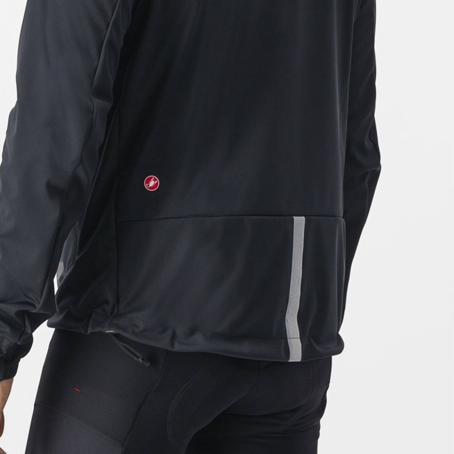 Black Men Castelli TRAIL HOODIE Jackets | 507861-MHA