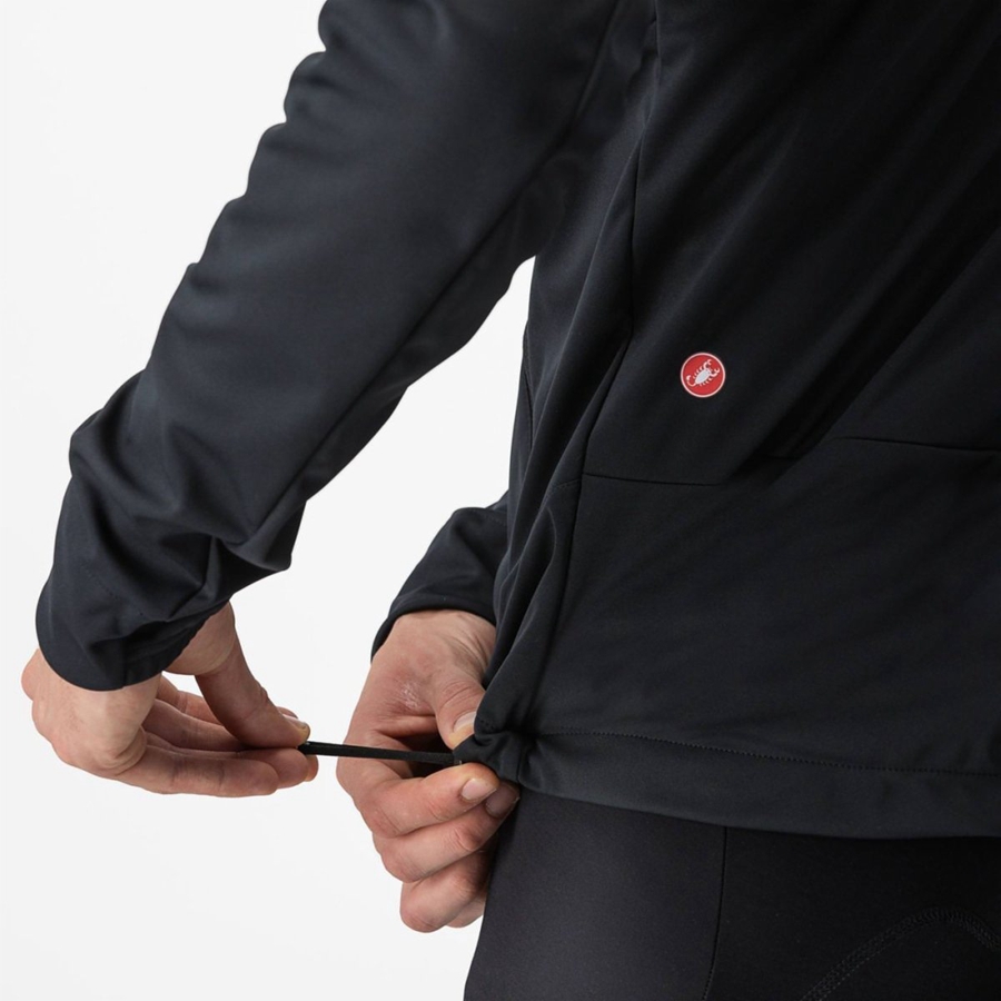 Black Men Castelli TRAIL HOODIE Jackets | 507861-MHA