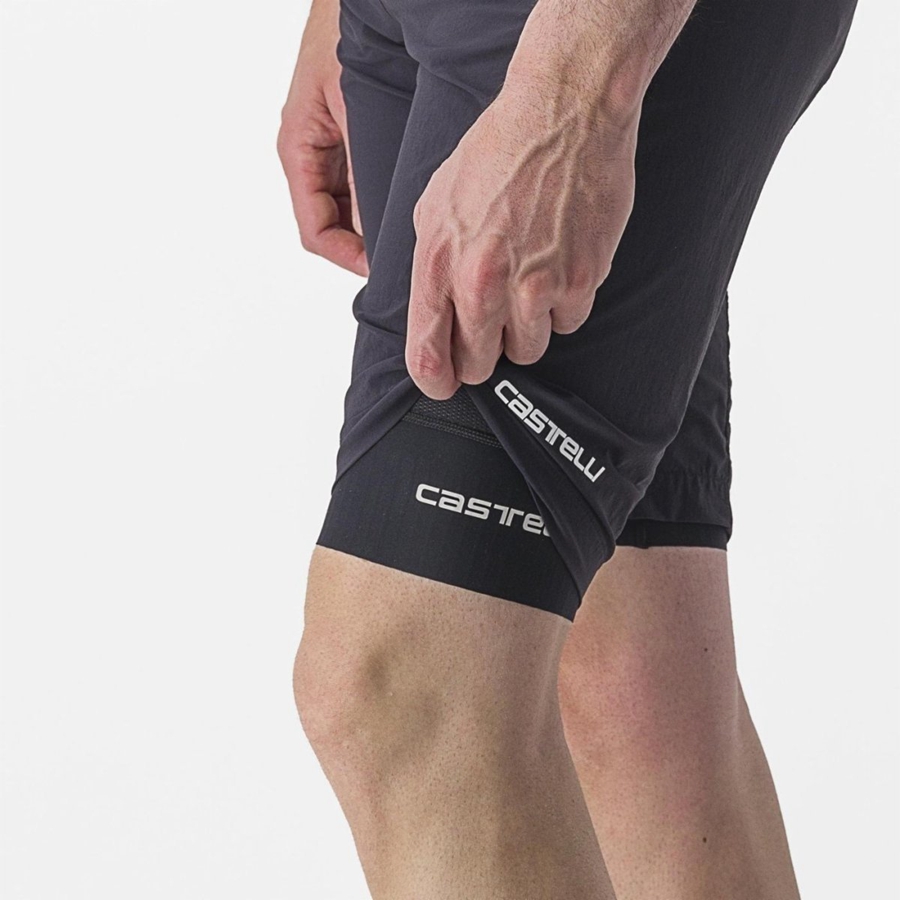 Black Men Castelli TRAIL LINER Shorts | 708914-QHK