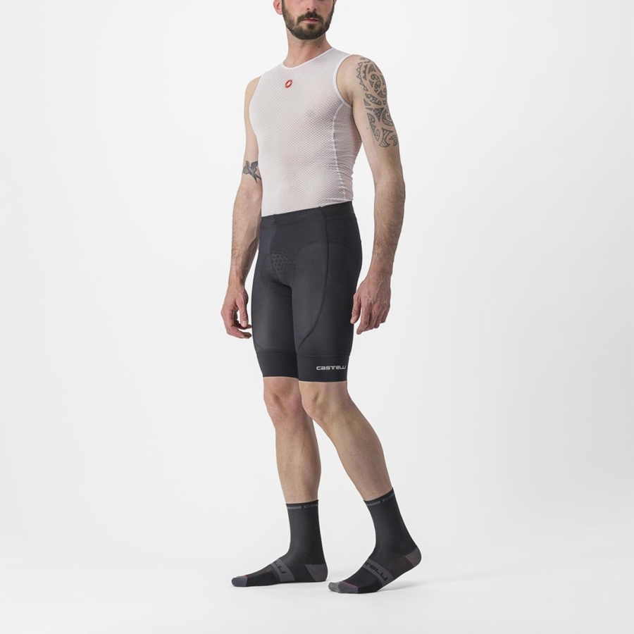 Black Men Castelli TRAIL LINER Shorts | 708914-QHK