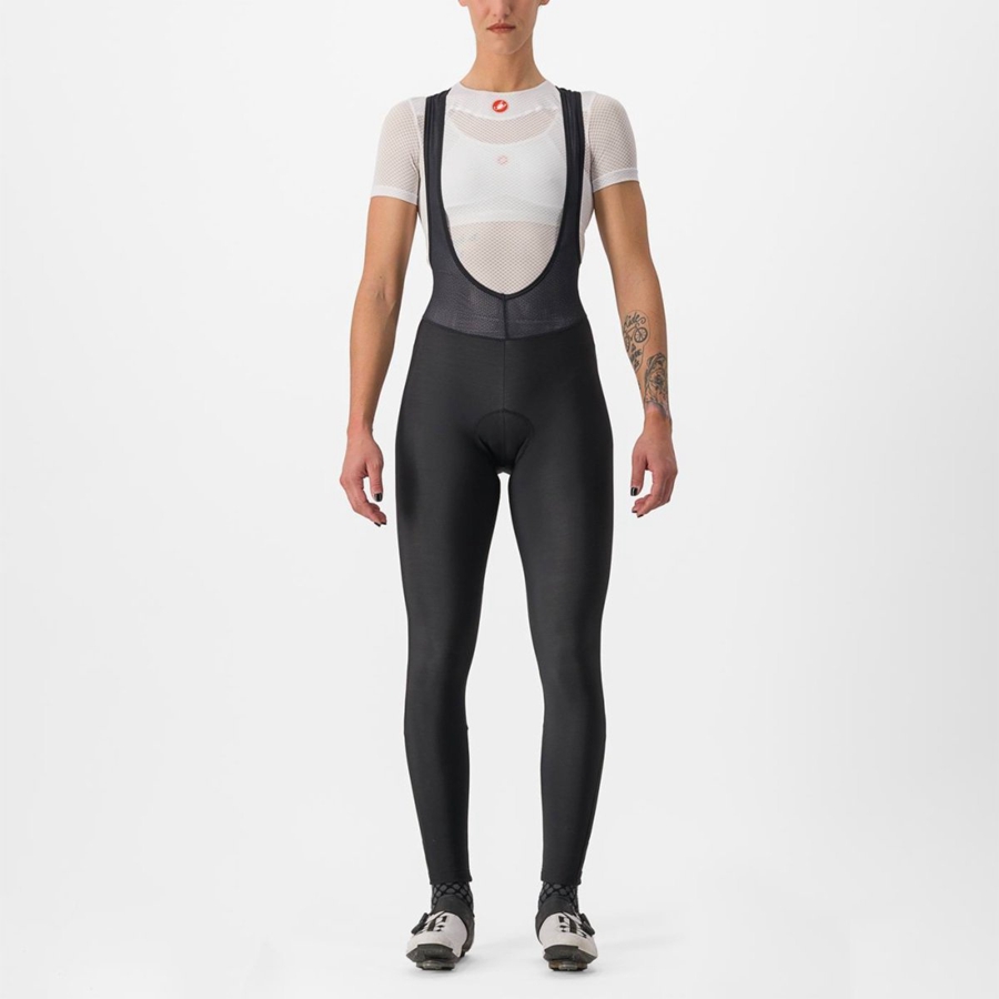 Black Women Castelli ENTRATA W Bib Tights | 325469-KZT