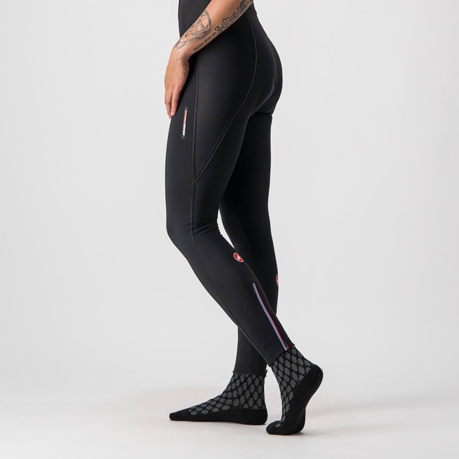 Black Women Castelli MENO WIND W Bib Tights | 457608-SRJ