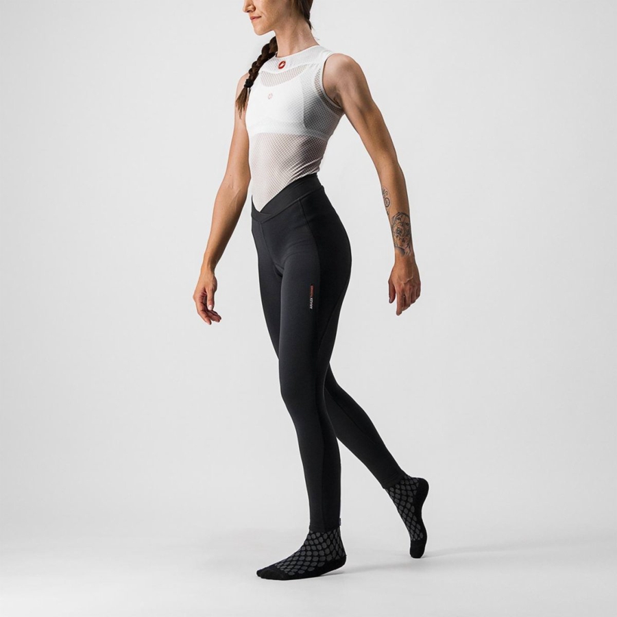 Black Women Castelli MENO WIND W Leggings | 286510-WNS