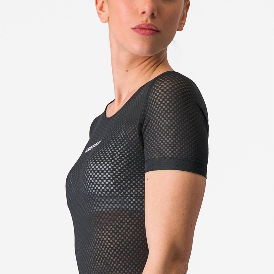 Black Women Castelli PRO MESH W SHORT SLEEVE Base Layer | 906125-OGN