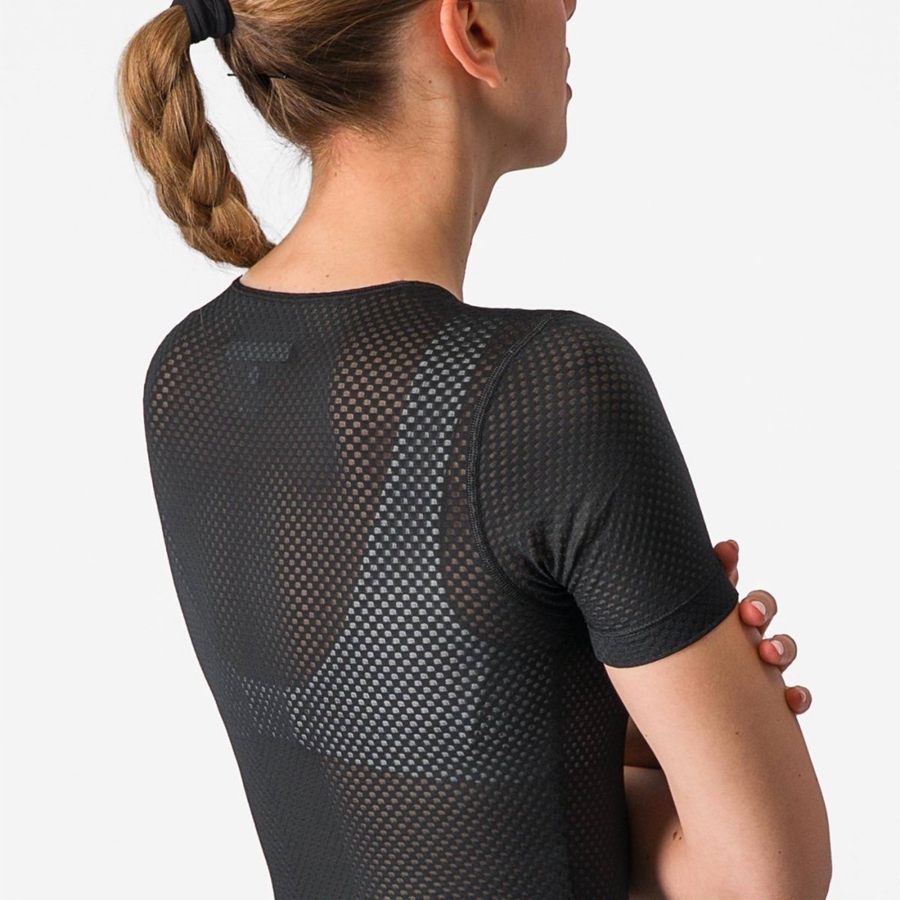 Black Women Castelli PRO MESH W SHORT SLEEVE Base Layer | 906125-OGN