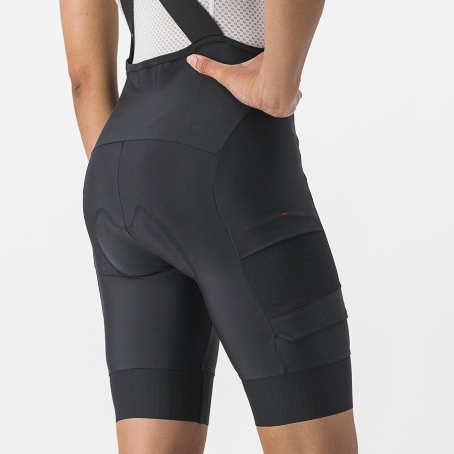 Black Women Castelli UNLIMITED CARGO W Bib Shorts | 638952-PWK