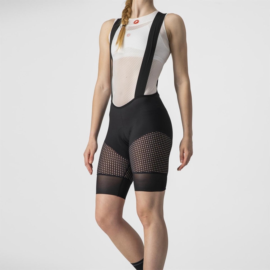 Black Women Castelli UNLIMITED DT W LINER Bib Shorts | 147063-CSV