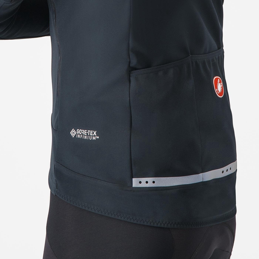 Black / Black Men Castelli PERFETTO RoS 2 CONVERTIBLE Jackets | 723608-UVK