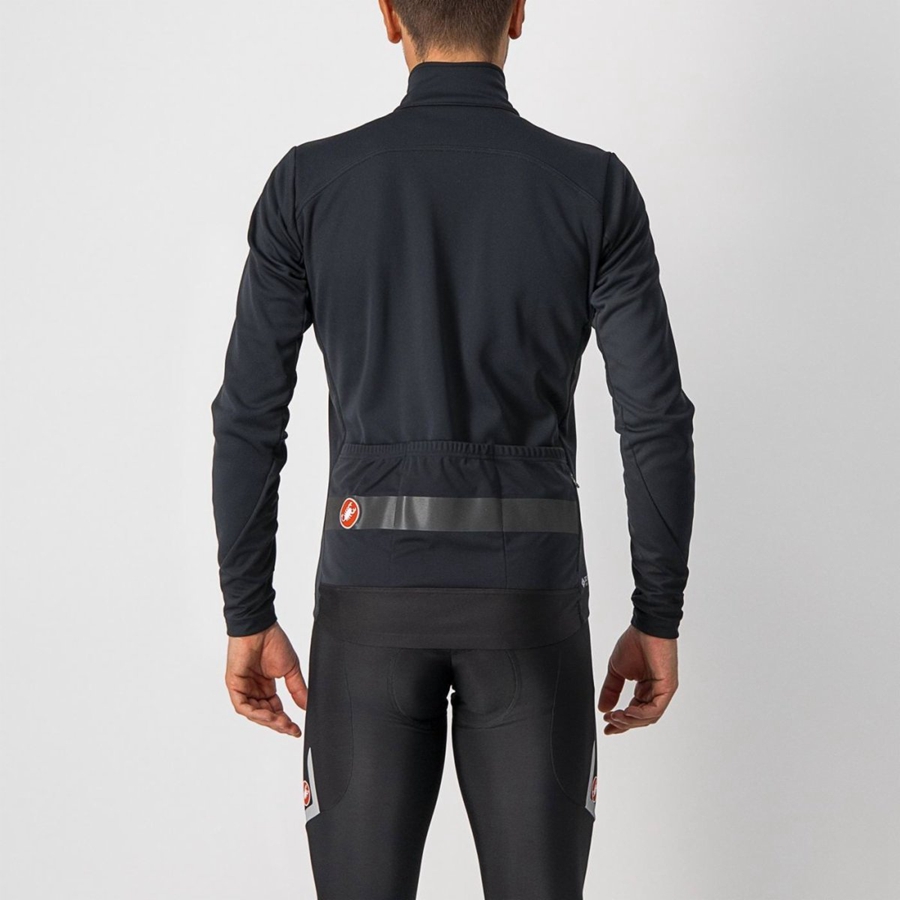 Black / Black Men Castelli RADDOPPIA 3 Jackets | 065749-NXR