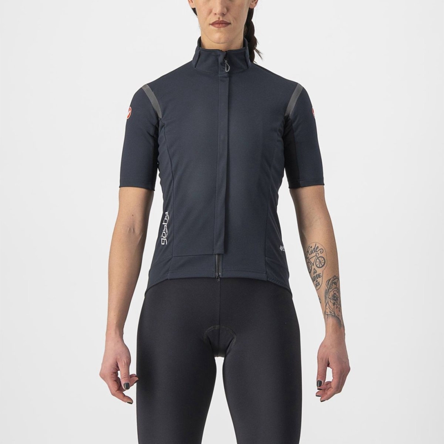 Black / Black Women Castelli GABBA RoS 2 W Jackets | 483601-DRT