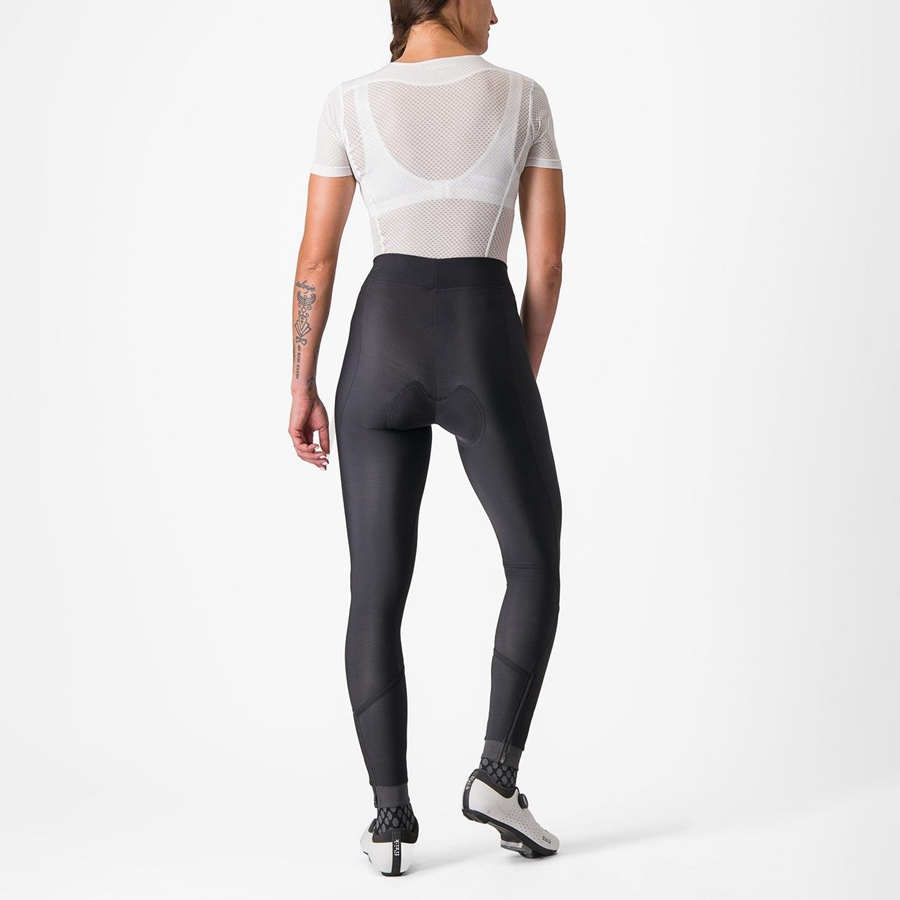 Black / Black Women Castelli VELOCISSIMA THERMAL Leggings | 680715-DGQ