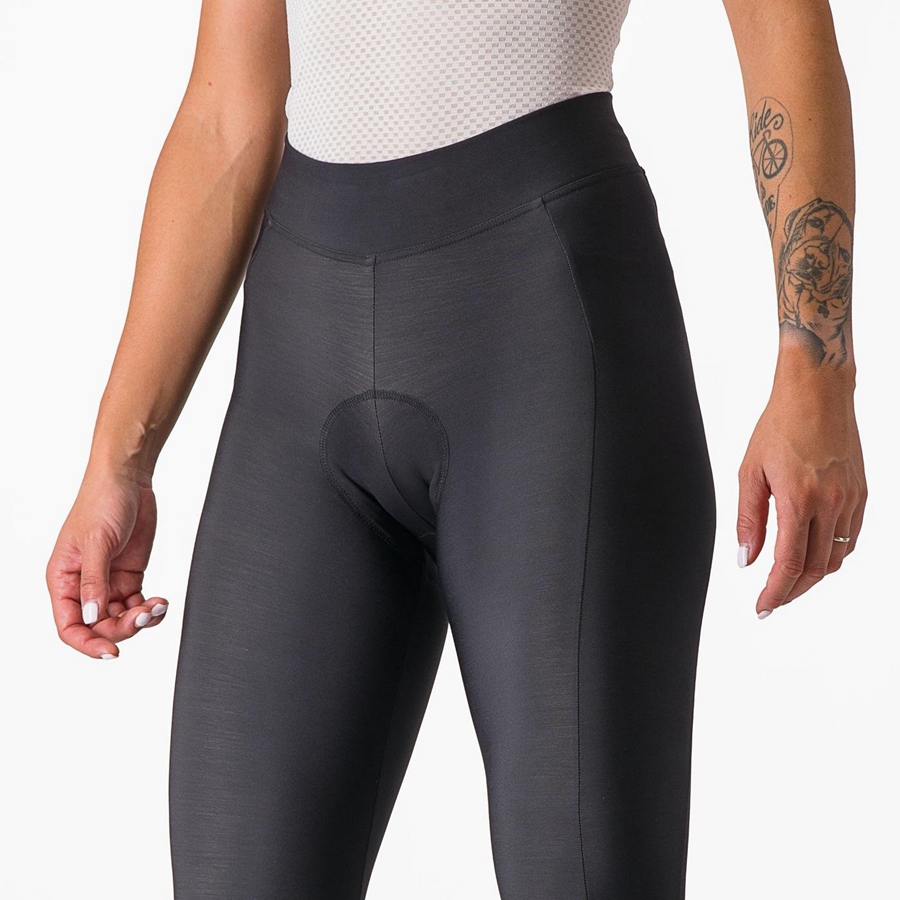 Black / Black Women Castelli VELOCISSIMA THERMAL Leggings | 680715-DGQ