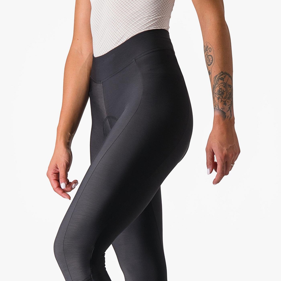 Black / Black Women Castelli VELOCISSIMA THERMAL Leggings | 680715-DGQ