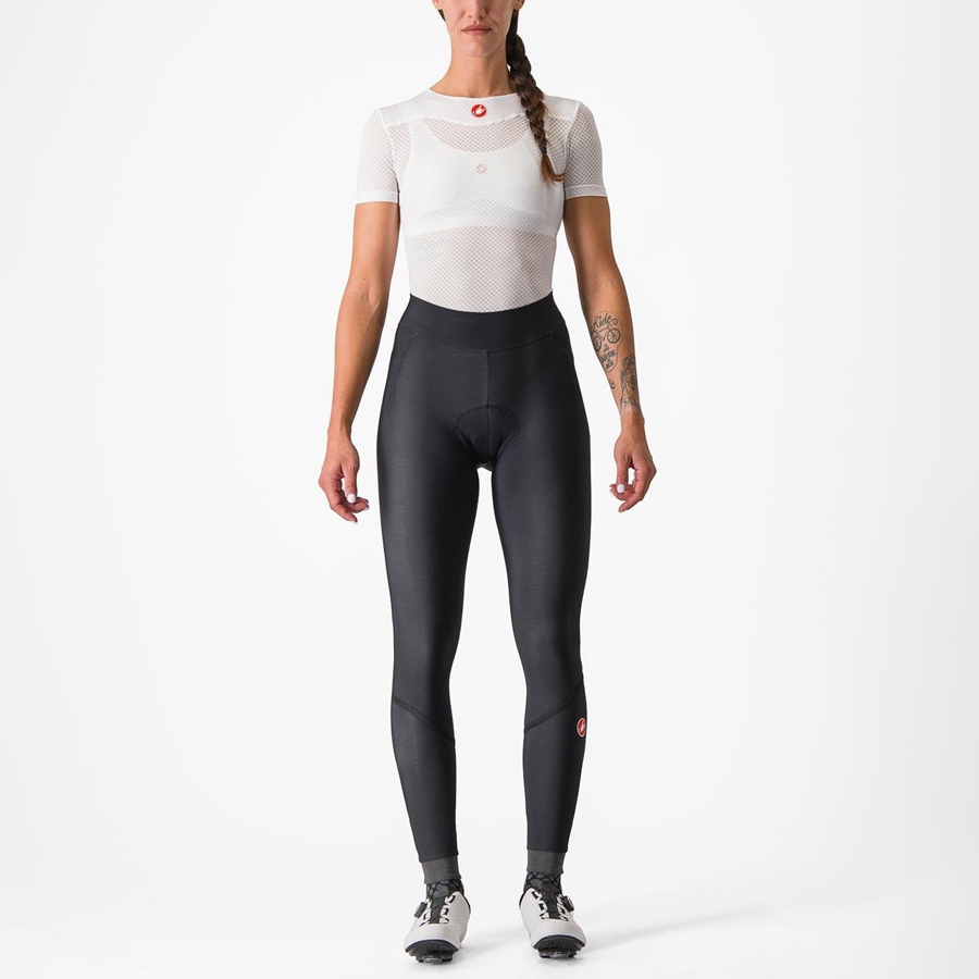 Black / Black Women Castelli VELOCISSIMA THERMAL Leggings | 680715-DGQ