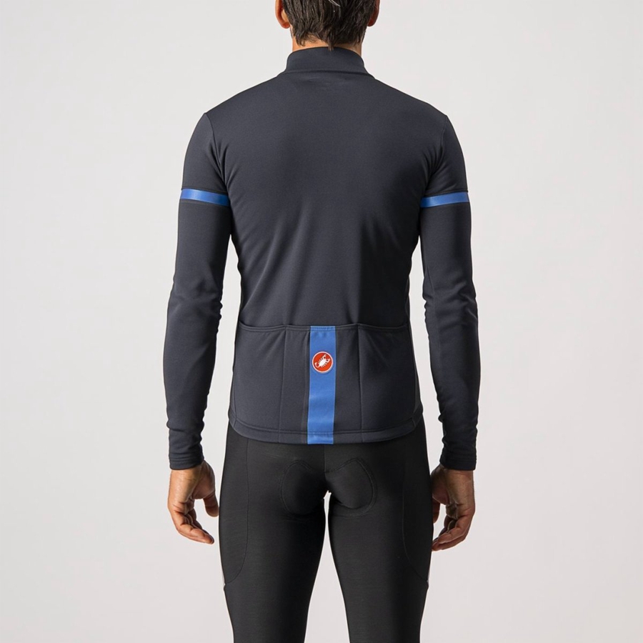 Black / Blue Men Castelli FONDO 2 FZ Jersey | 172308-PQO