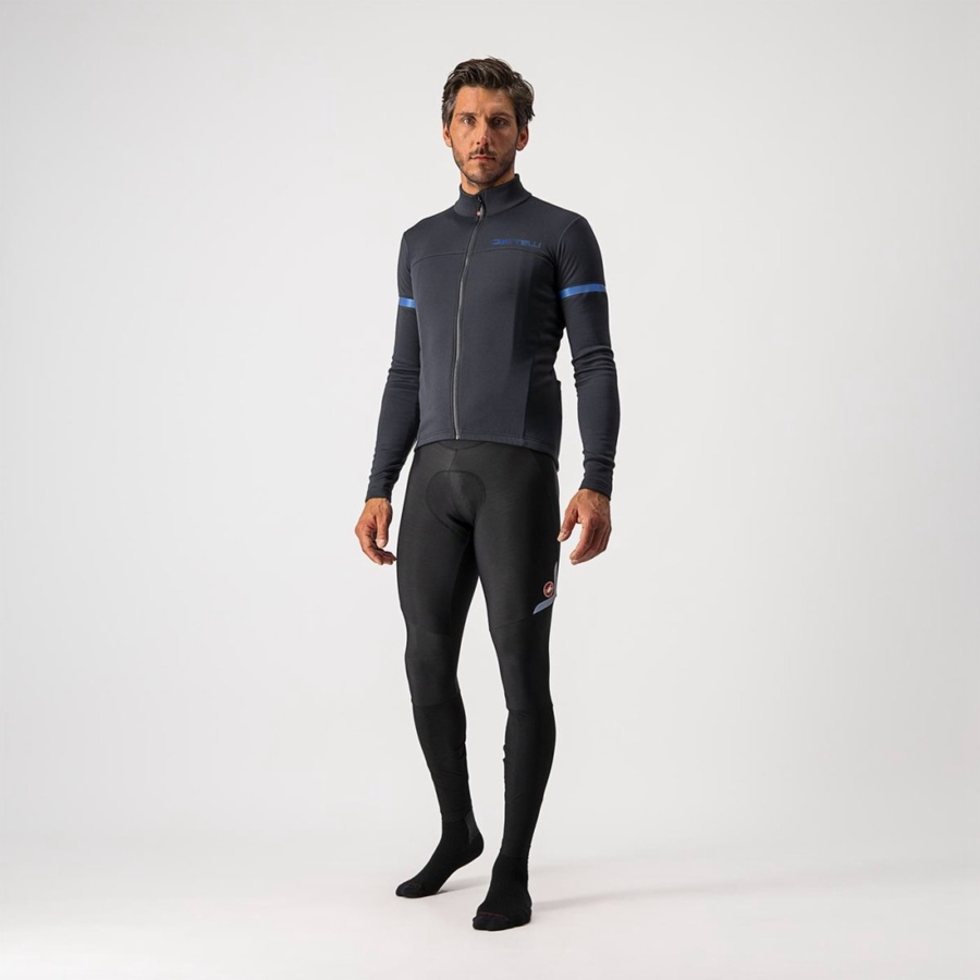 Black / Blue Men Castelli FONDO 2 FZ Jersey | 172308-PQO