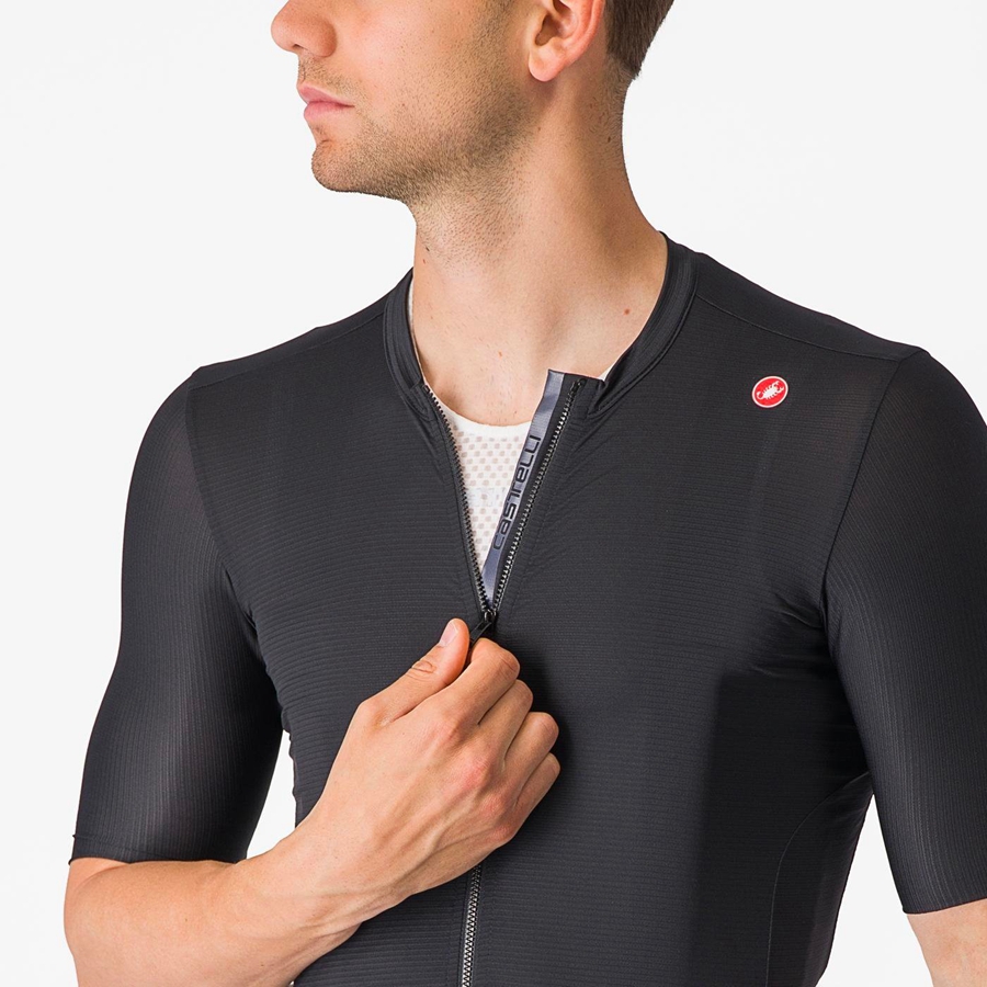 Black / Dark Grey Men Castelli ESPRESSO Jersey | 506784-PJE