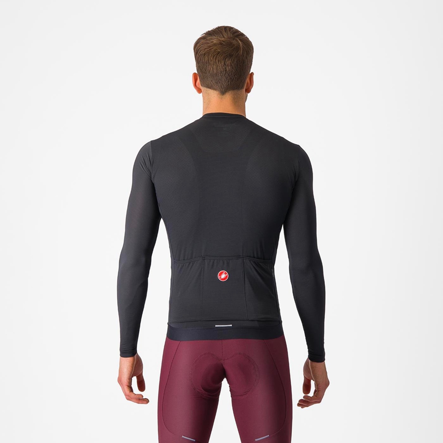 Black / Dark Grey Men Castelli ESPRESSO LS Jersey | 130958-EVN