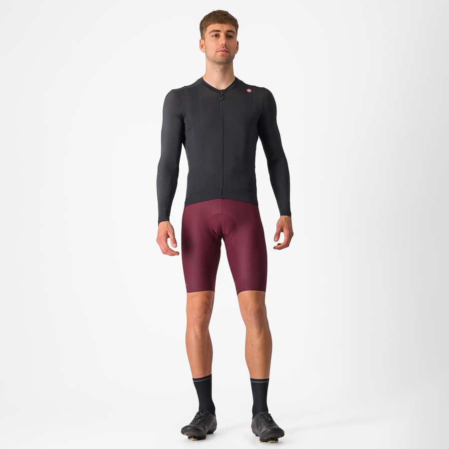 Black / Dark Grey Men Castelli ESPRESSO LS Jersey | 130958-EVN