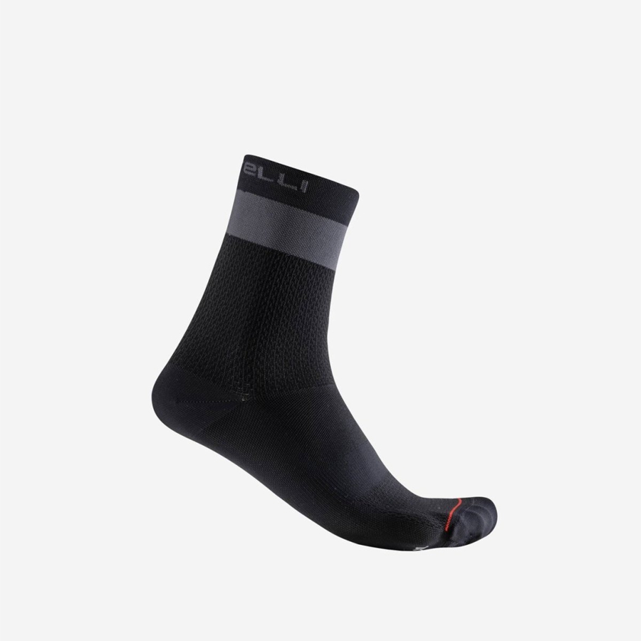 Black / Dark Grey Men Castelli PROLOGO LITE 15 Socks | 918407-NTZ