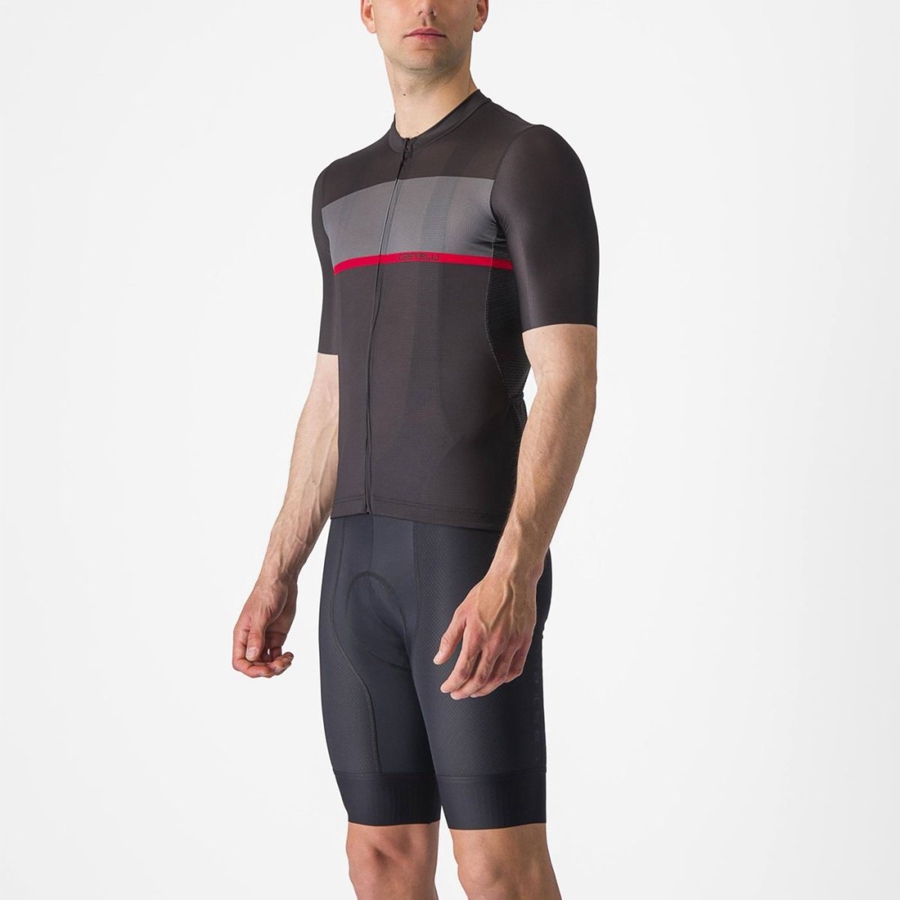 Black / Dark Grey / Red Men Castelli TRADIZIONE Jersey | 169487-UOW