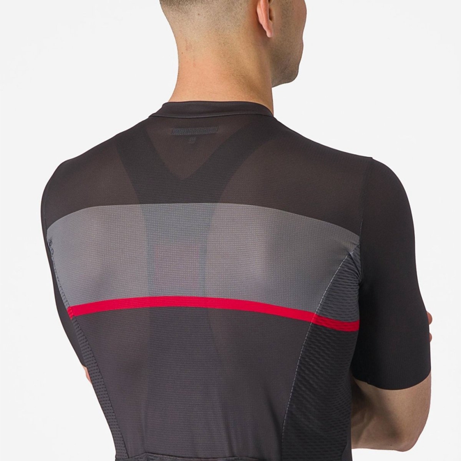 Black / Dark Grey / Red Men Castelli TRADIZIONE Jersey | 169487-UOW