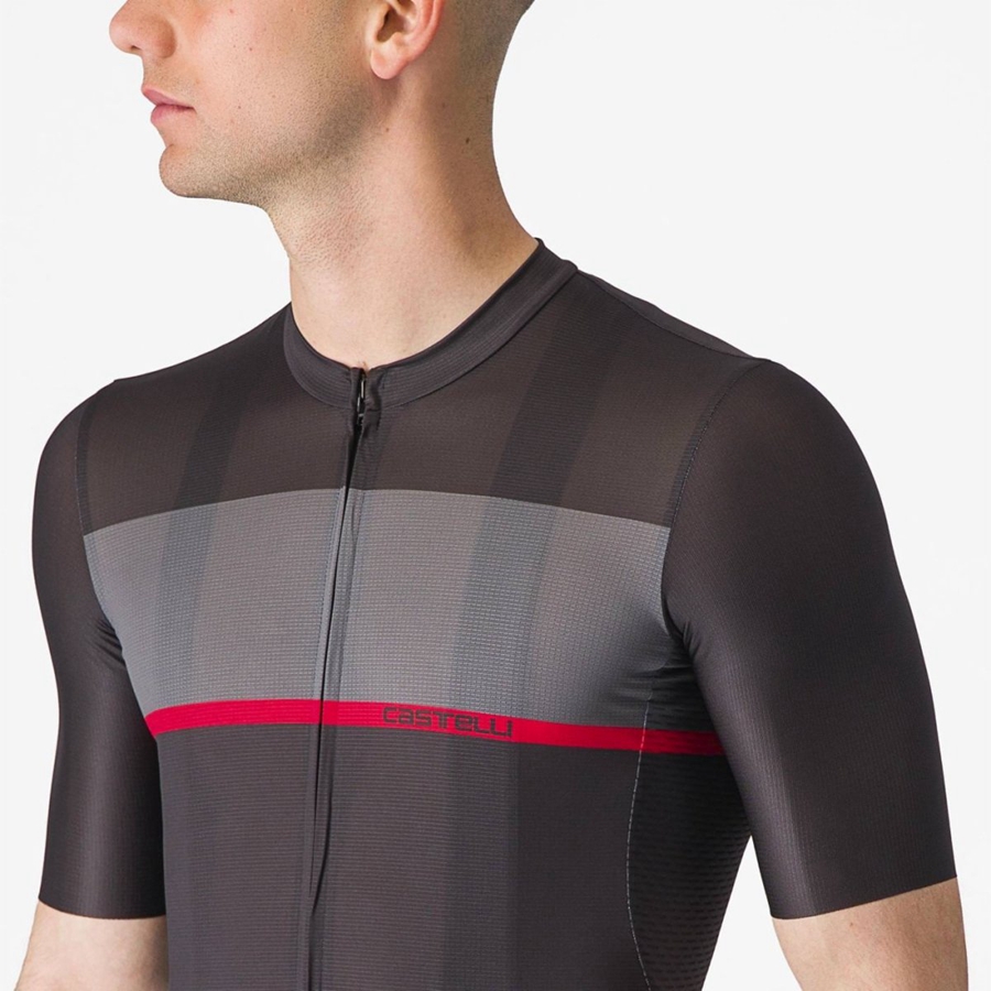 Black / Dark Grey / Red Men Castelli TRADIZIONE Jersey | 169487-UOW