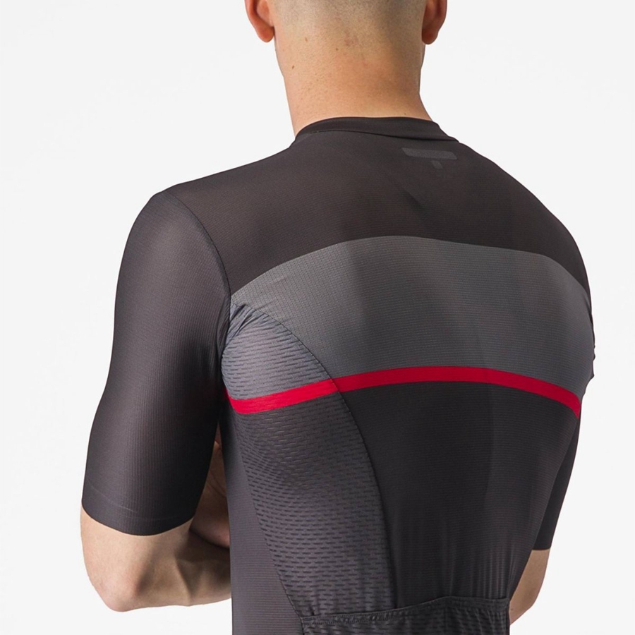 Black / Dark Grey / Red Men Castelli TRADIZIONE Jersey | 169487-UOW