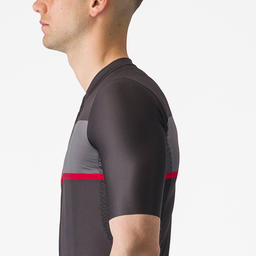 Black / Dark Grey / Red Men Castelli TRADIZIONE Jersey | 169487-UOW