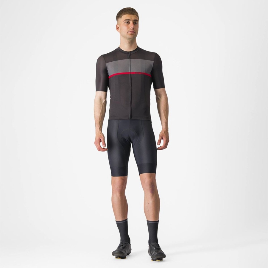 Black / Dark Grey / Red Men Castelli TRADIZIONE Jersey | 169487-UOW