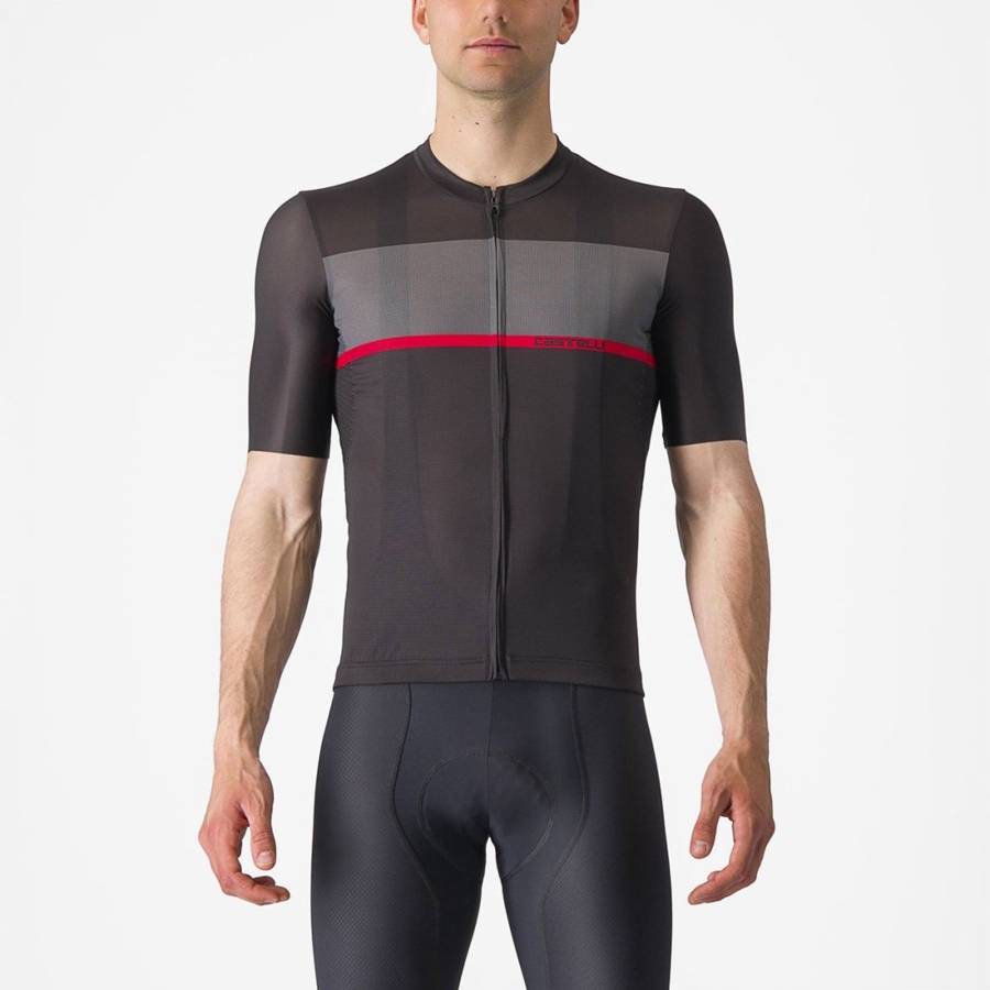 Black / Dark Grey / Red Men Castelli TRADIZIONE Jersey | 169487-UOW