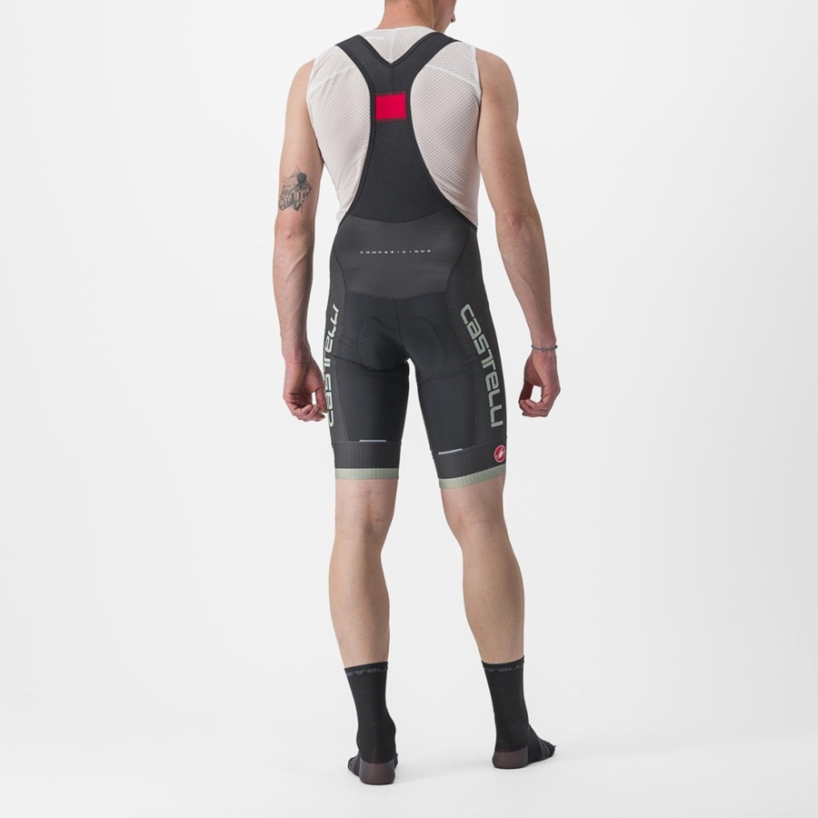 Black / Green Men Castelli COMPETIZIONE KIT Bib Shorts | 987346-CTX