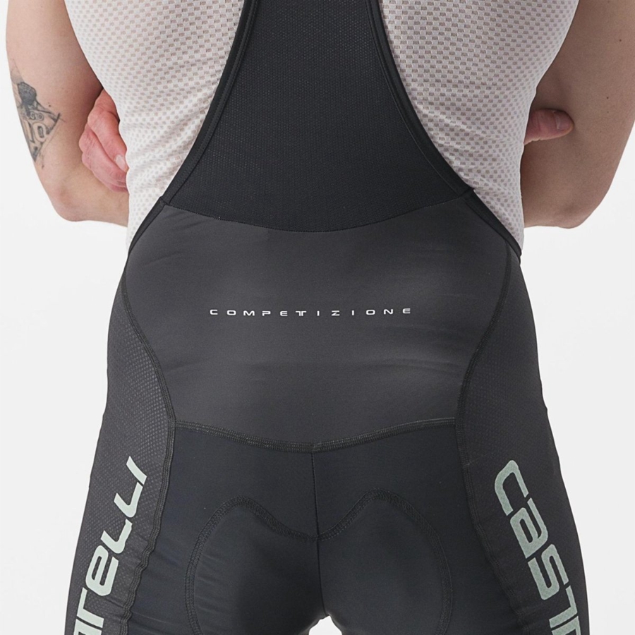 Black / Green Men Castelli COMPETIZIONE KIT Bib Shorts | 987346-CTX