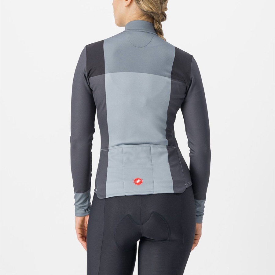 Black / Grey Women Castelli UNLIMITED W THERMAL Jersey | 483106-ILU