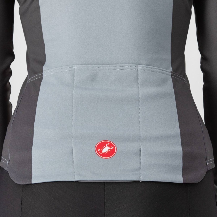 Black / Grey Women Castelli UNLIMITED W THERMAL Jersey | 483106-ILU