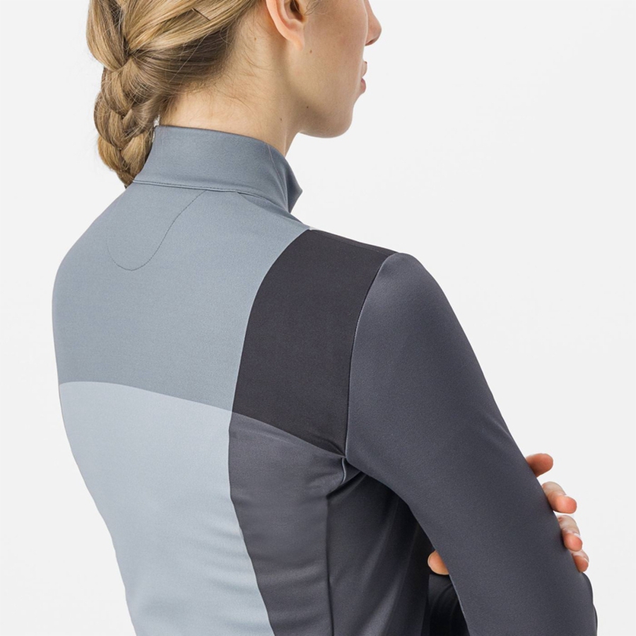 Black / Grey Women Castelli UNLIMITED W THERMAL Jersey | 483106-ILU