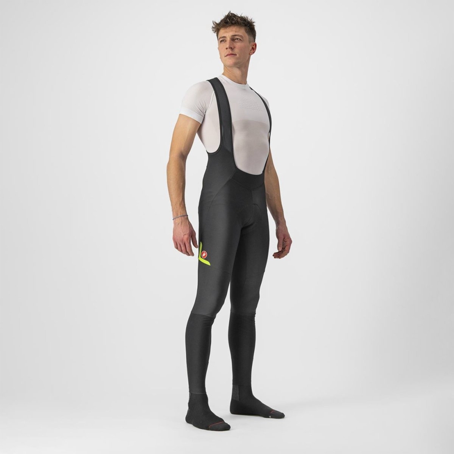 Black / Light Green Men Castelli VELOCISSIMO 5 Bib Tights | 527098-VGB