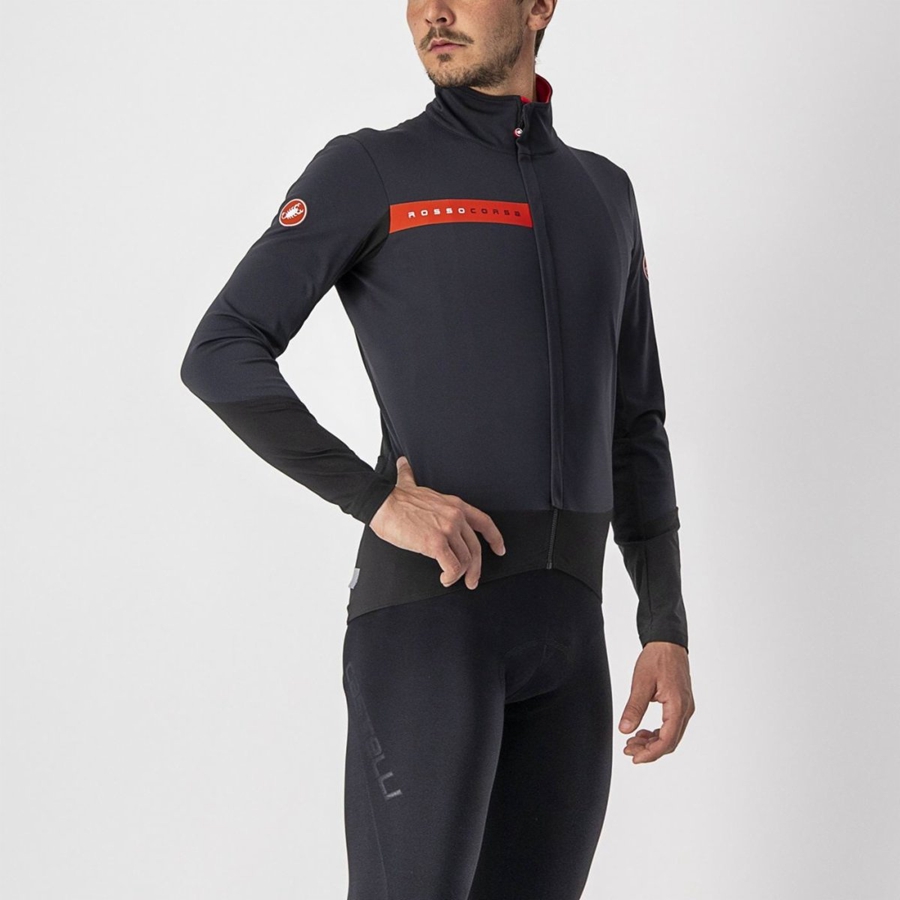 Black / Red Men Castelli BETA RoS Jackets | 049361-MNP