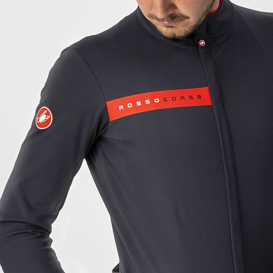 Black / Red Men Castelli BETA RoS Jackets | 049361-MNP