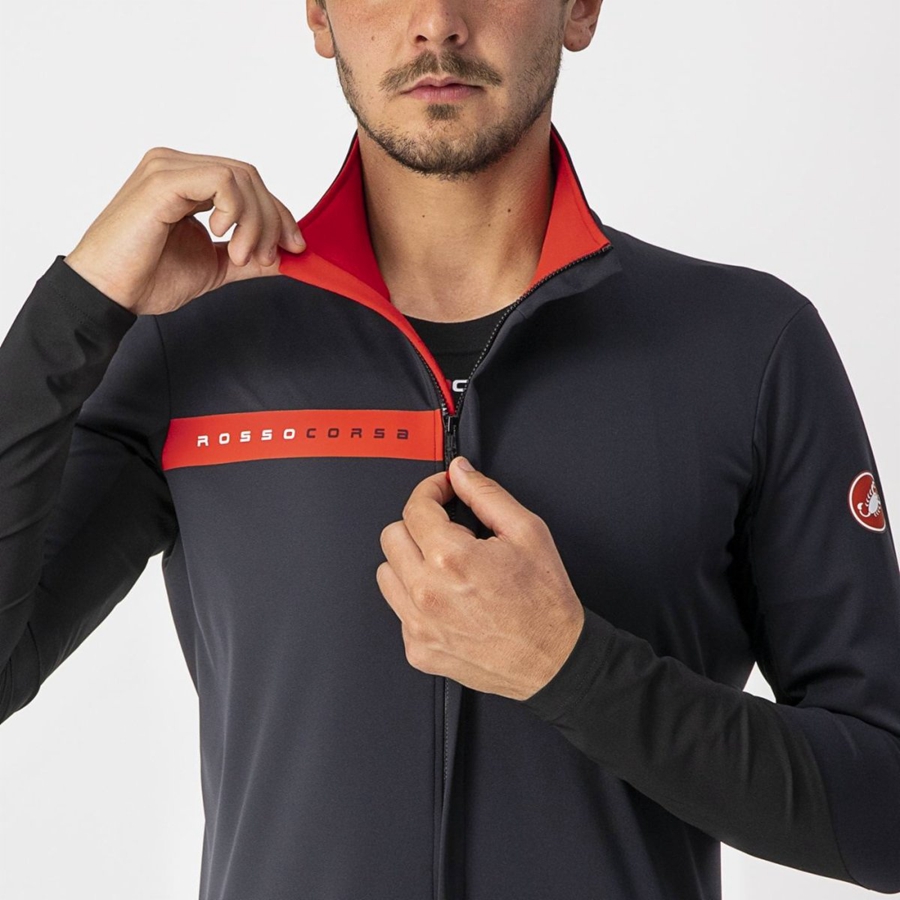 Black / Red Men Castelli BETA RoS Jackets | 049361-MNP