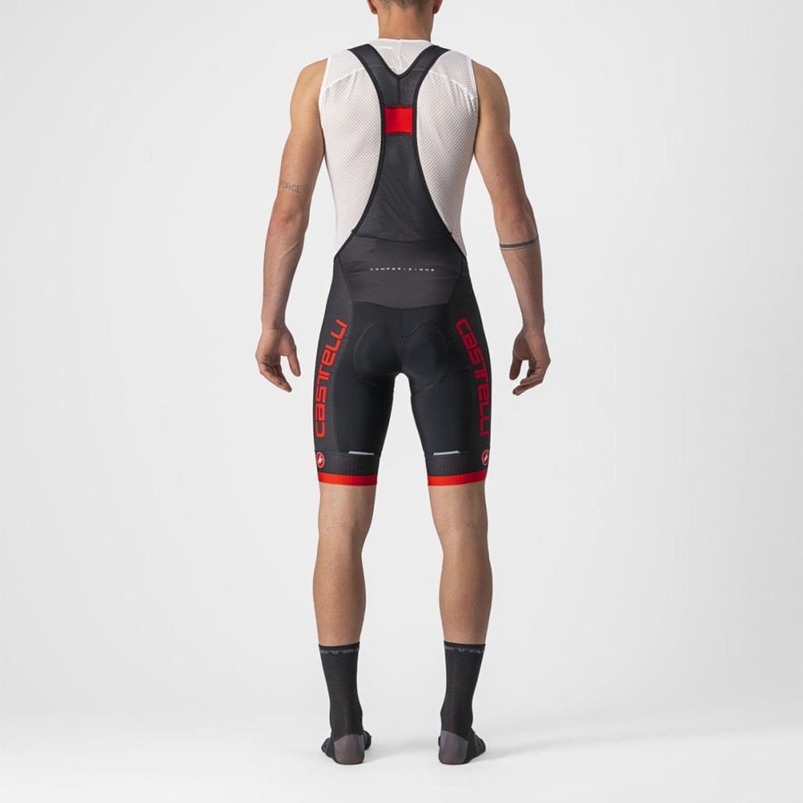 Black / Red Men Castelli COMPETIZIONE KIT Bib Shorts | 958723-DKE