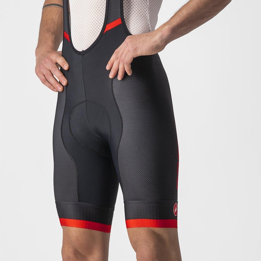 Black / Red Men Castelli COMPETIZIONE KIT Bib Shorts | 958723-DKE