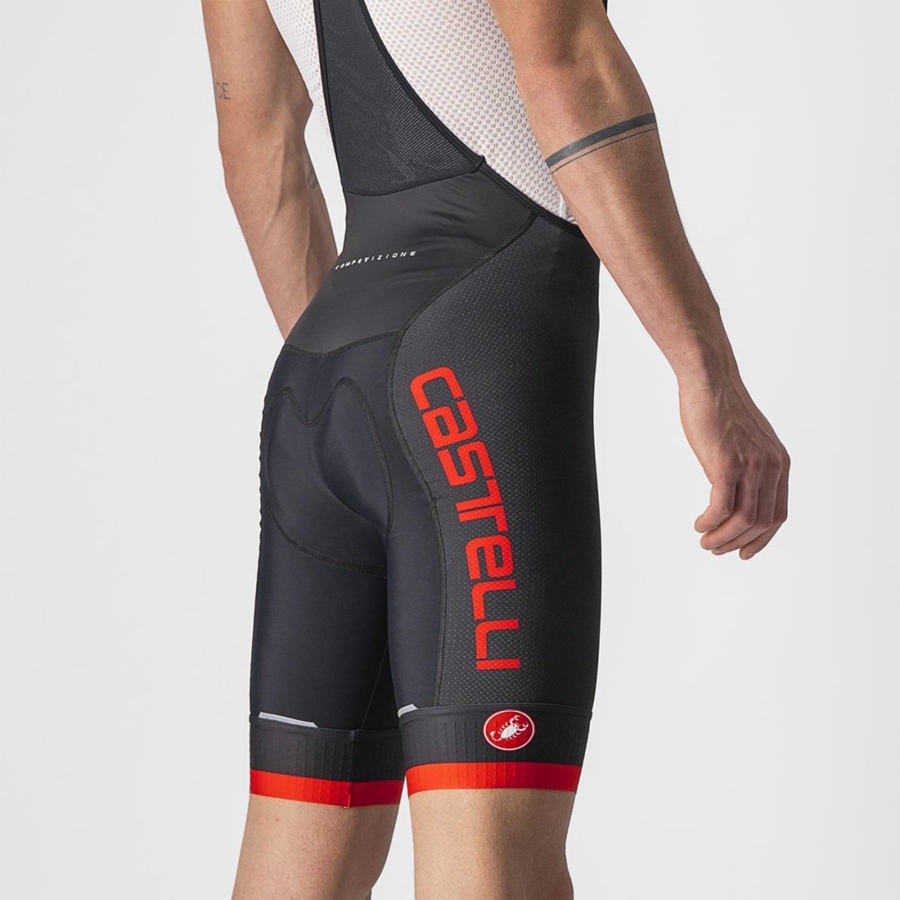 Black / Red Men Castelli COMPETIZIONE KIT Bib Shorts | 958723-DKE